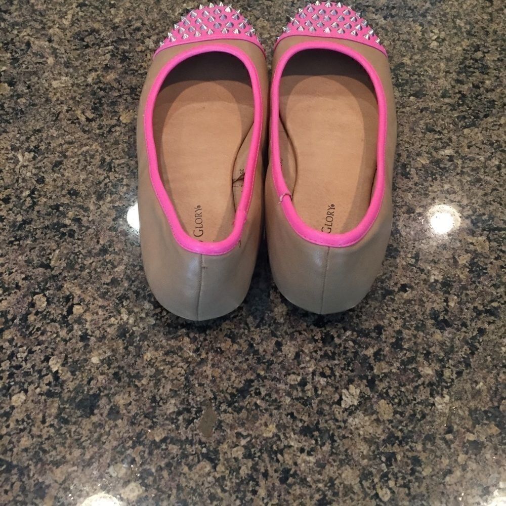 Faded Glory Pink and Tan Flats - Picture 4 of 8